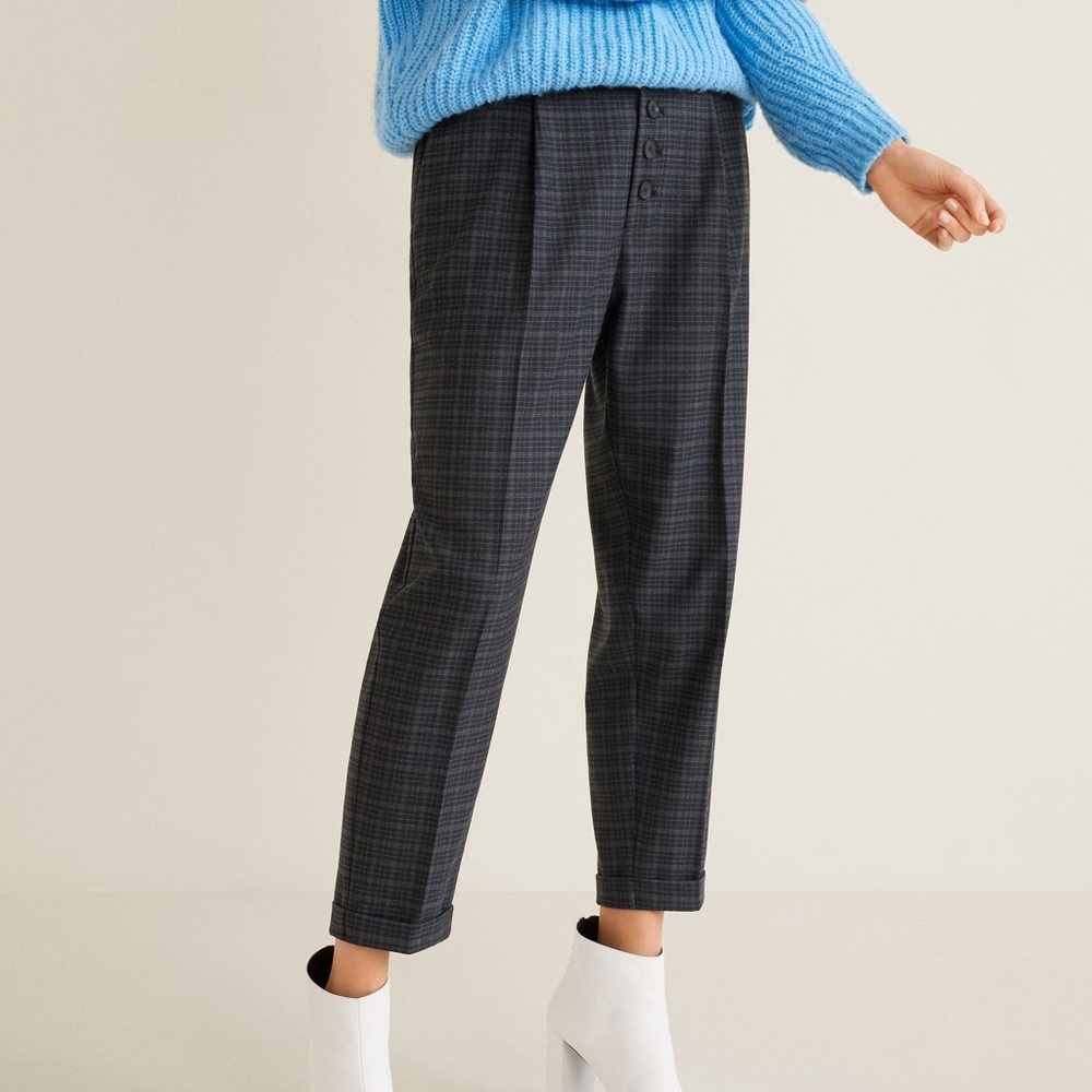 Mango Plaid Trousers